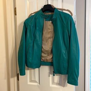 Blue Coach leather jacket